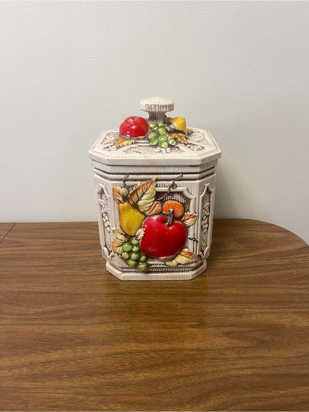 Vintage Fruit Canister with Lid